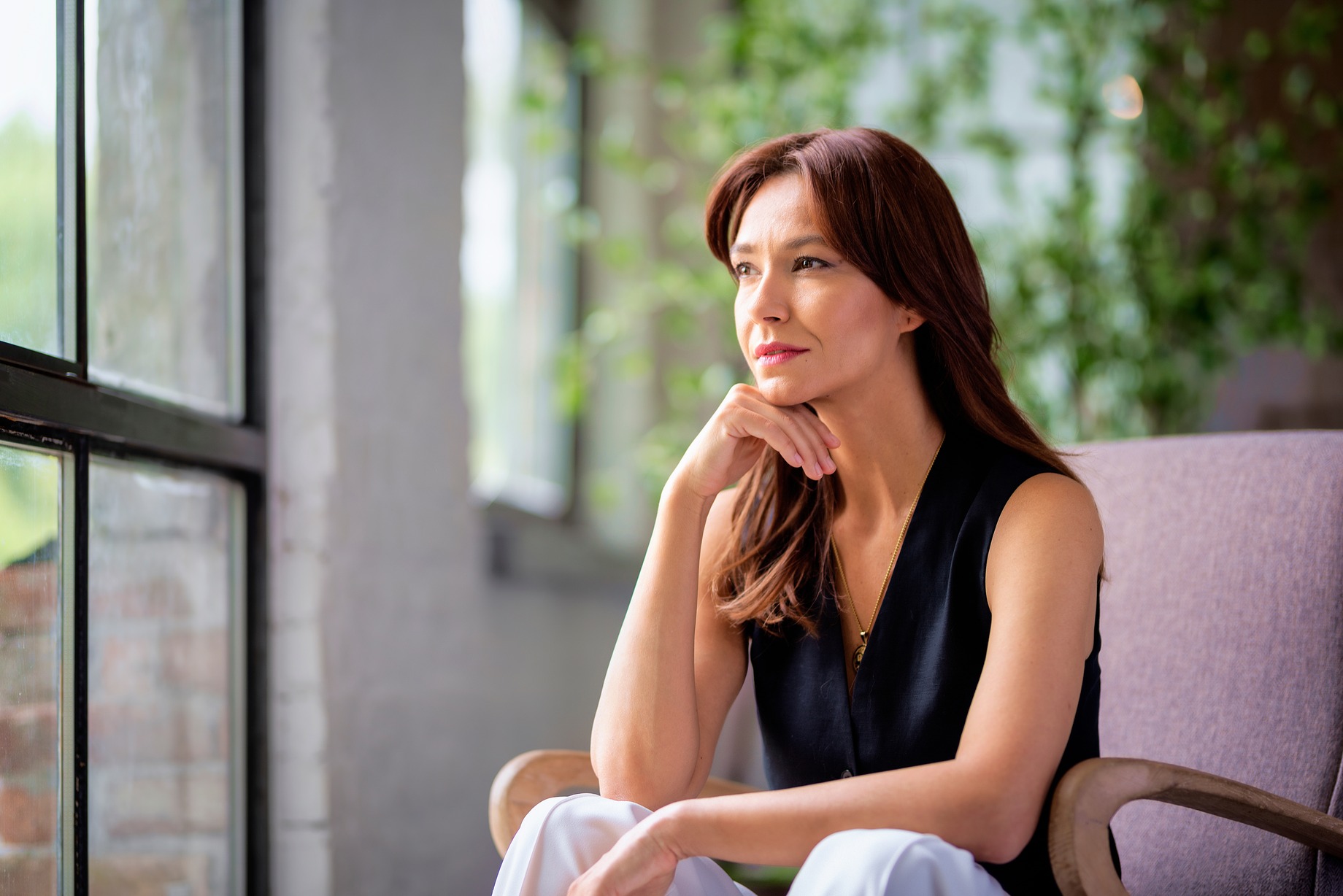 Woman on chair